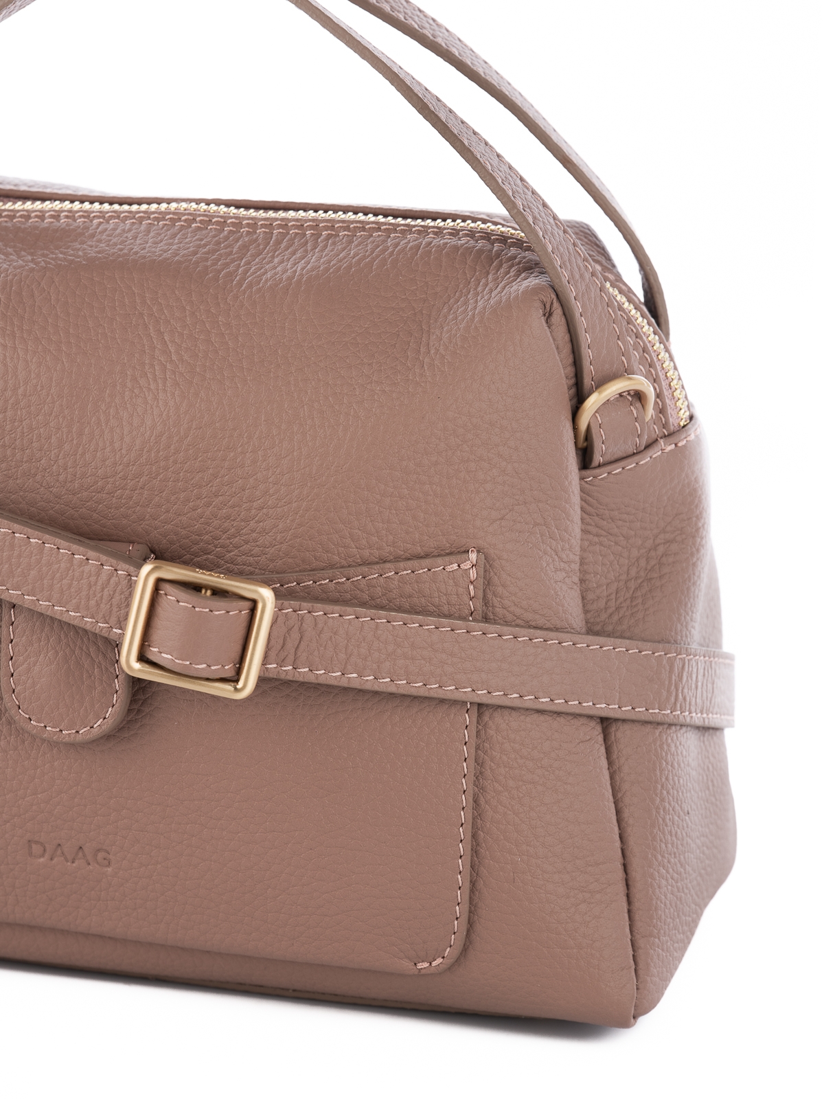 BONNIE pudrowy róż groszek duża skórzana torebka kuferek.jpg