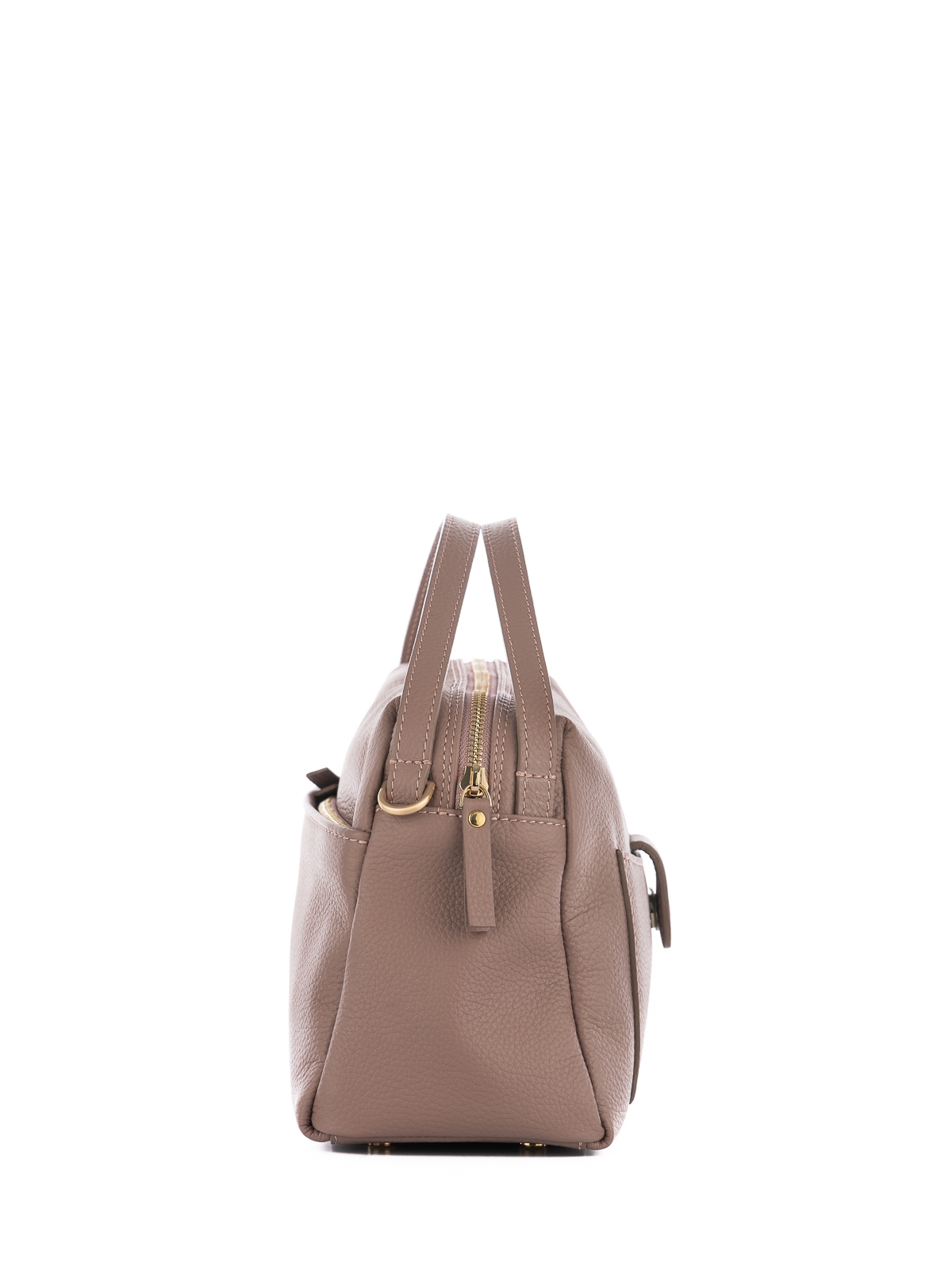 BONNIE pudrowy róż groszek duża skórzana torebka kuferek.jpg