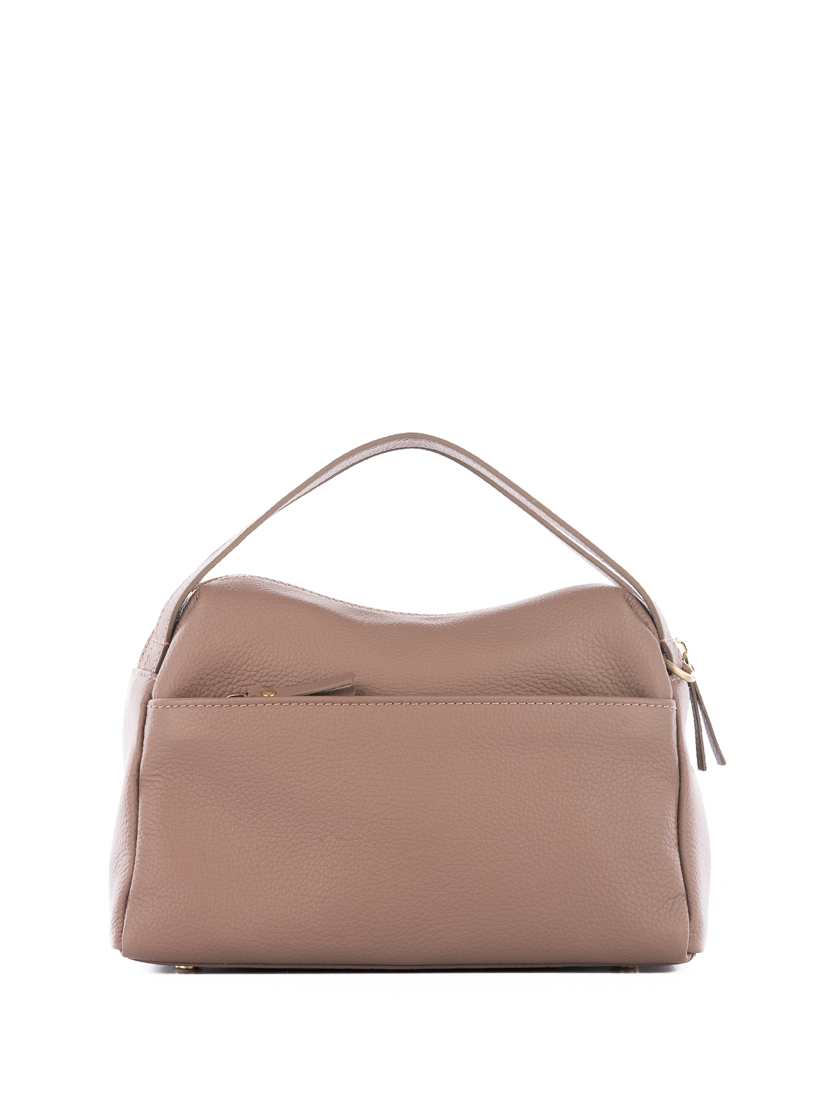 BONNIE pudrowy róż groszek duża skórzana torebka kuferek.jpg