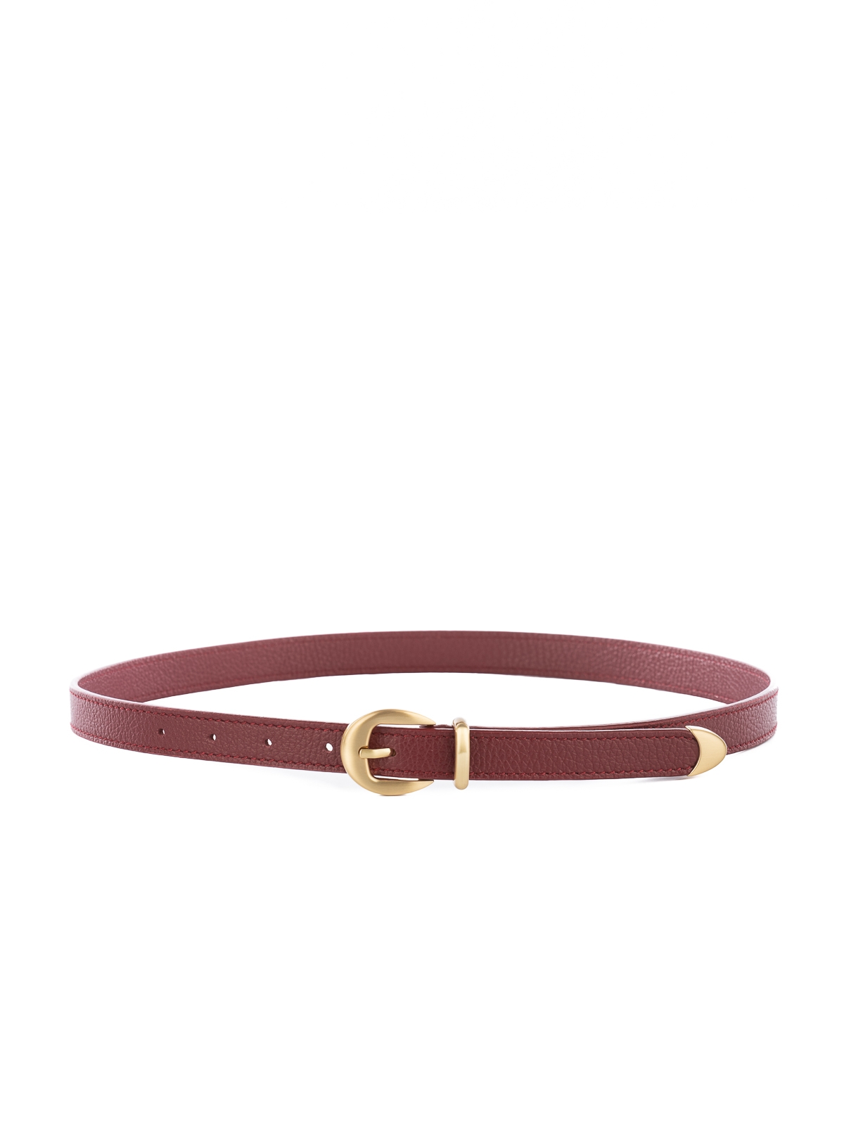 CLEO bordowy pasek skórzany damski do spodni z klamrą.jpg