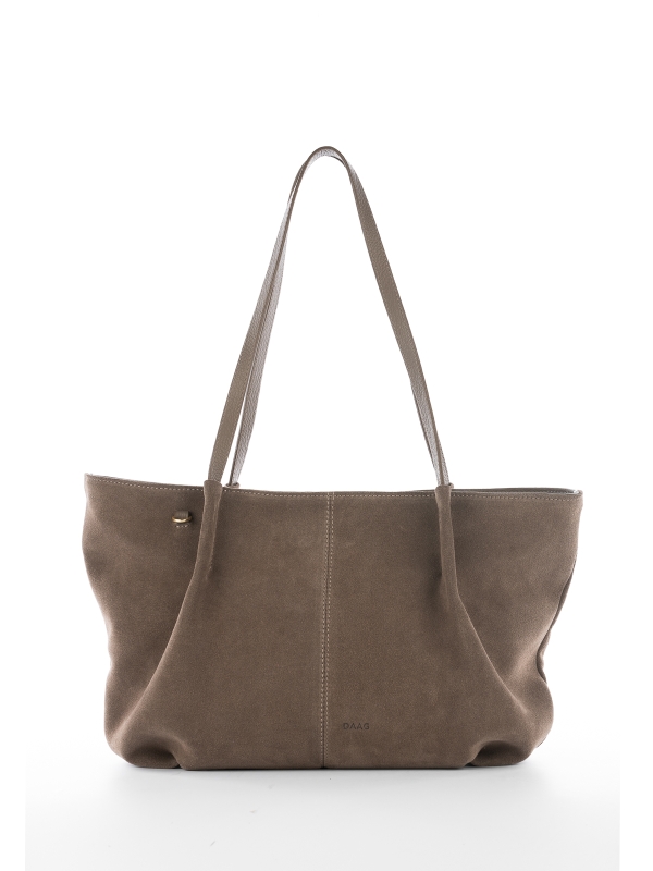 JULIE zamsz ciemny taupe skórzana torebka damska torba na ramię.jpg