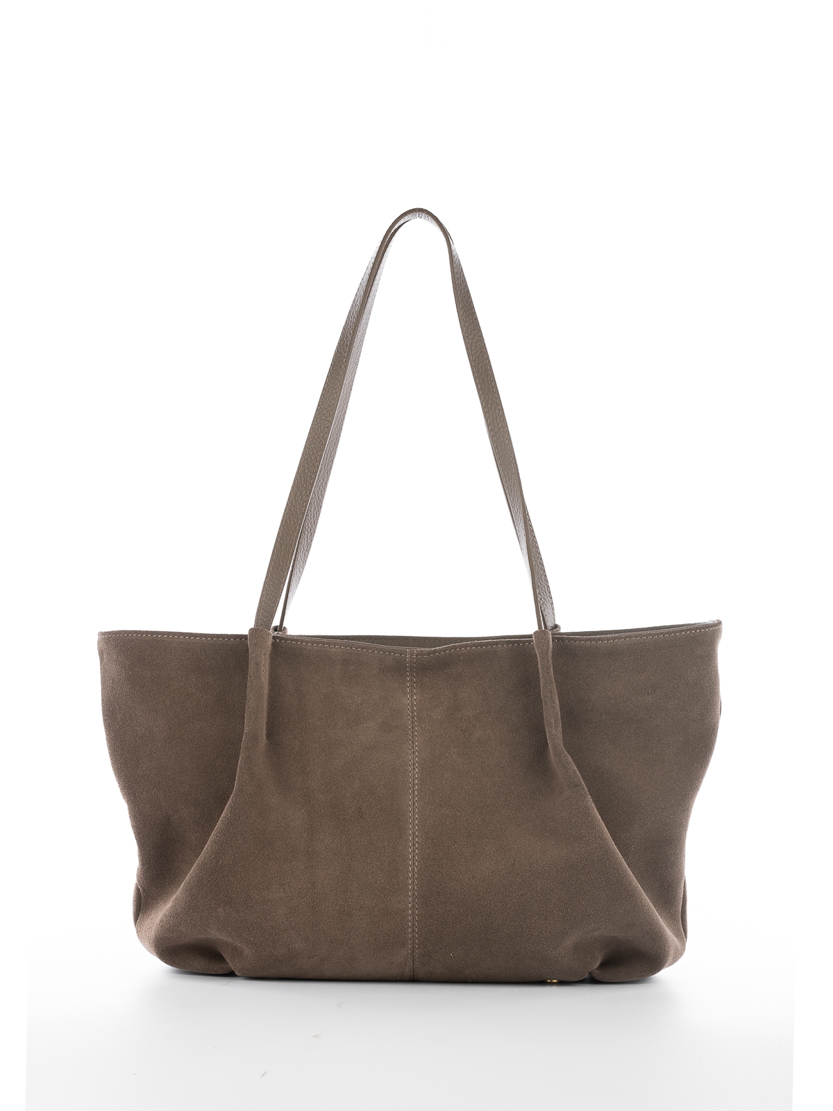 JULIE zamsz ciemny taupe skórzana torebka damska torba na ramię.jpg