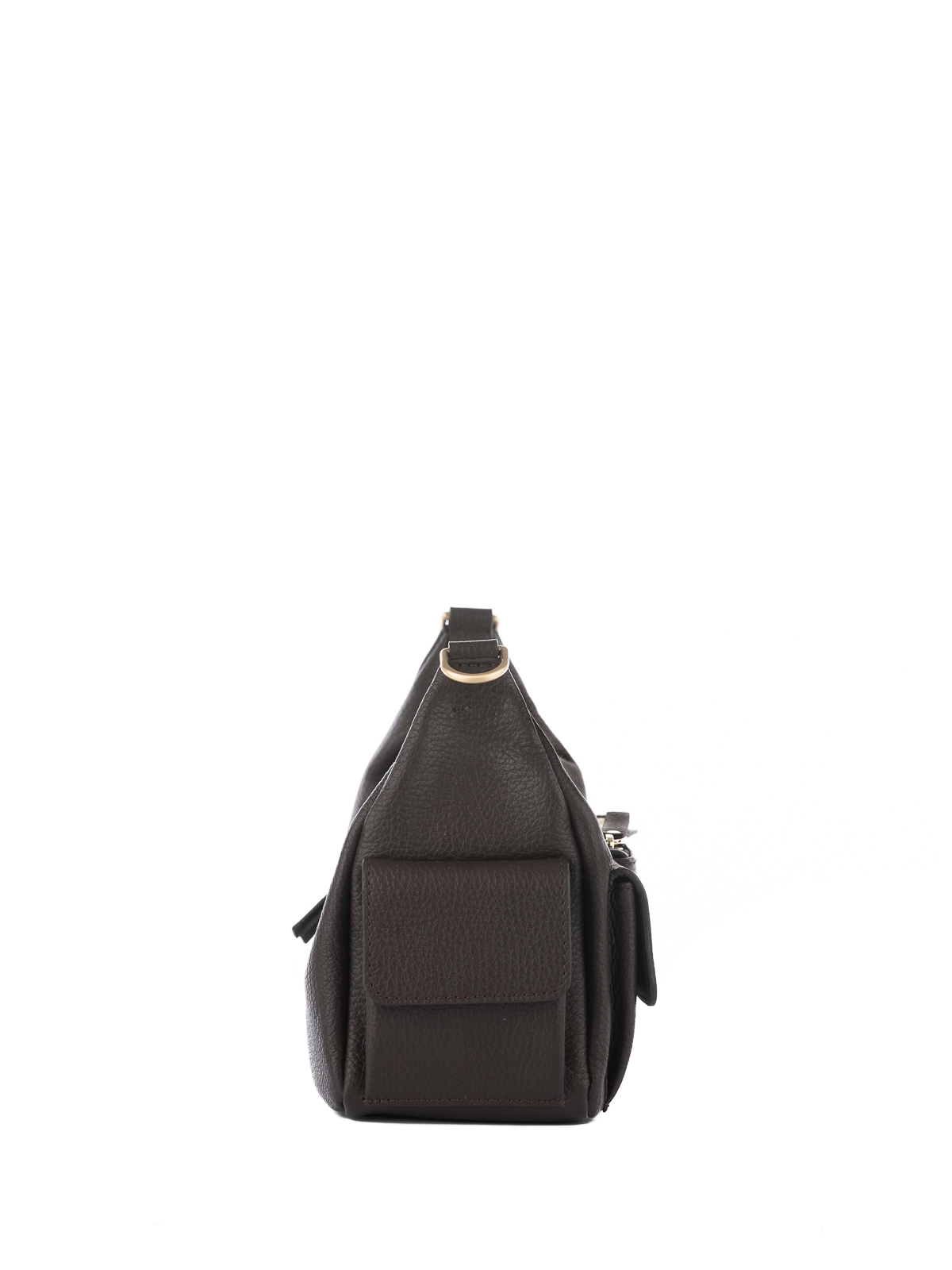 SELINA czekoladowy groszek skórzana torebka damska listonoszka torba na ramię.jpg