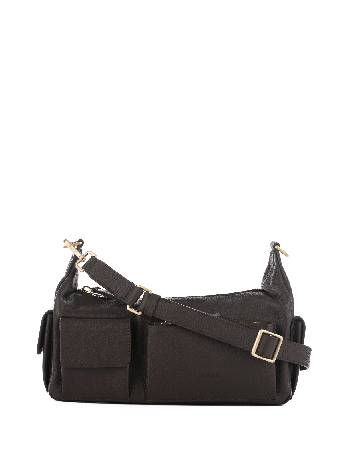 SELINA czekoladowy groszek skórzana torebka damska listonoszka torba na ramię.jpg