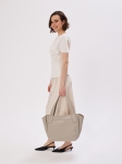 ISABELLA jasny beż skórzana torba shopper damska duża shopperka
