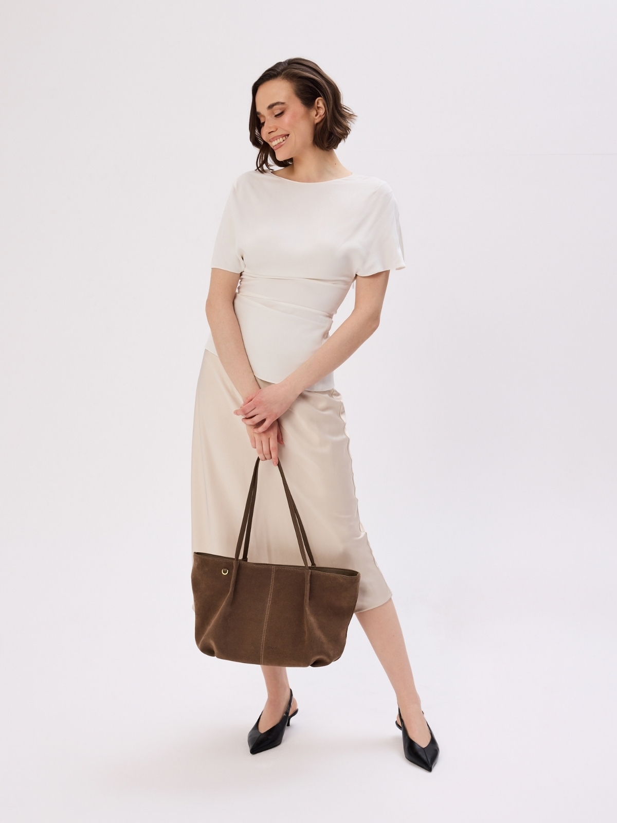 JULIE zamsz ciemny taupe skórzana torebka damska torba na ramię.jpg