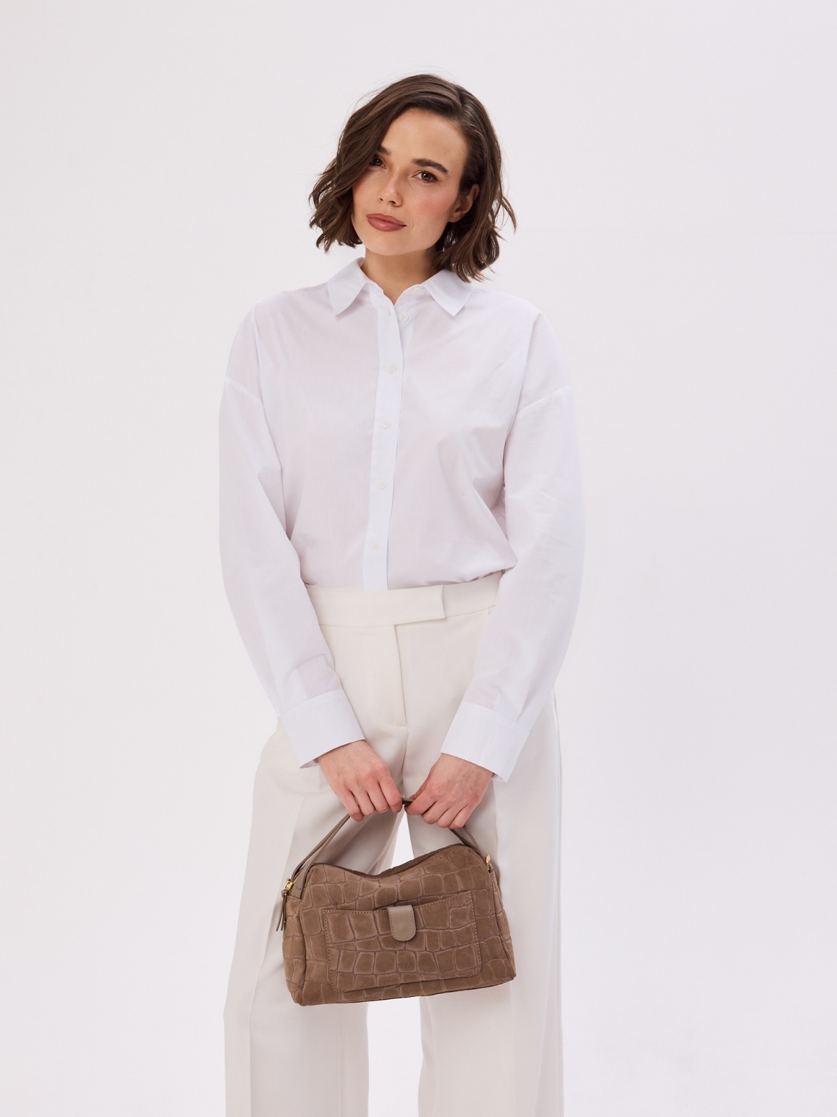 BONNIE zamsz jasny taupe croco duża skórzana torebka kuferek.jpg