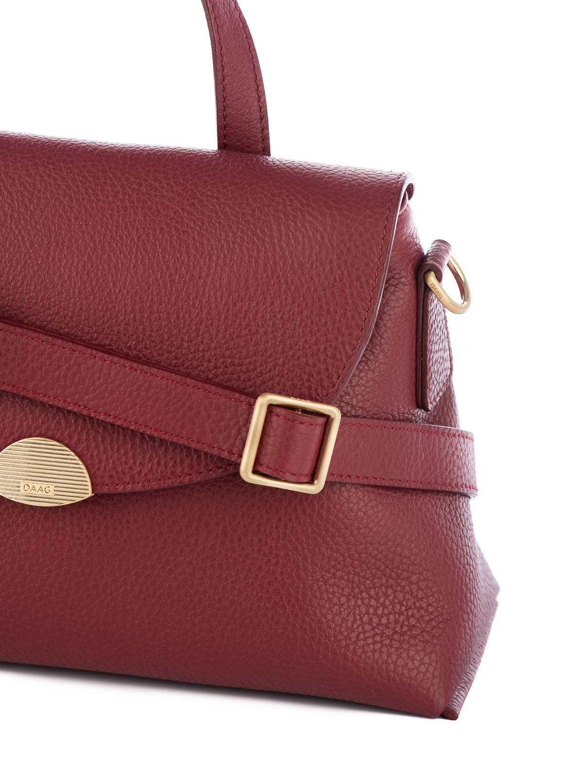 CAROLYN bordowa groszek skórzana torebka damska kuferek do ręki.jpg