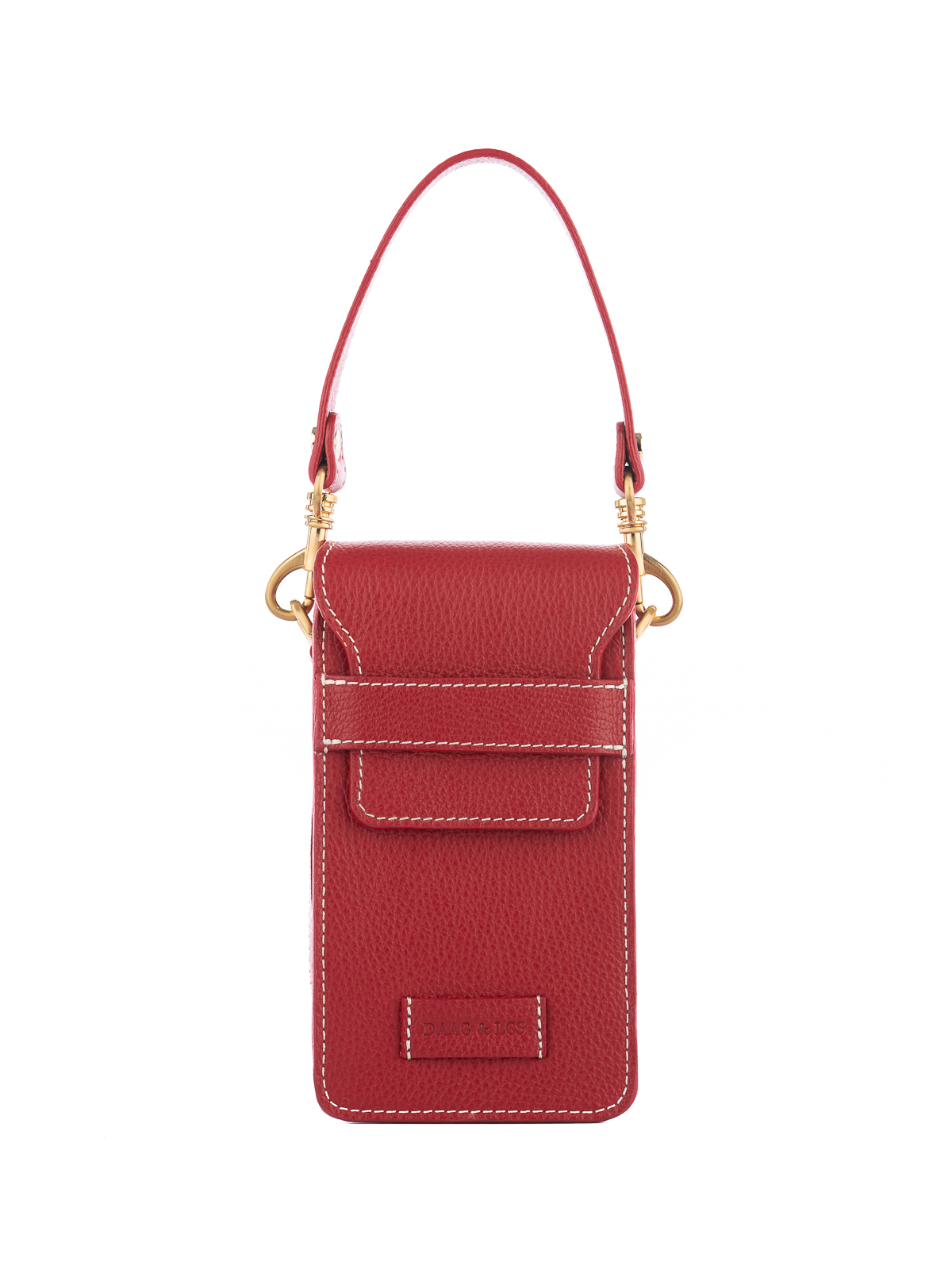 LAGO czerwony groszek skórzana torebka damska na telefon lgs.jpg