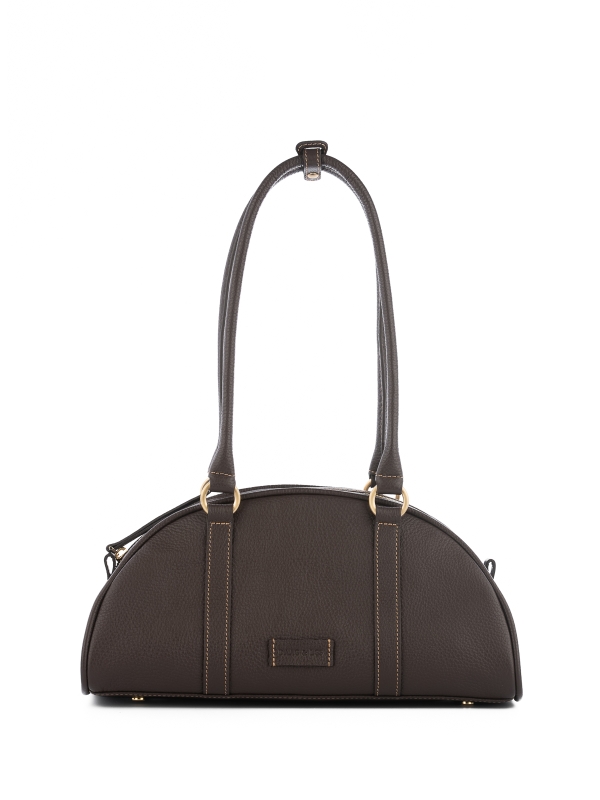 TERRA czekoladowy groszek skórzana torebka damska bagietka lgs.jpg