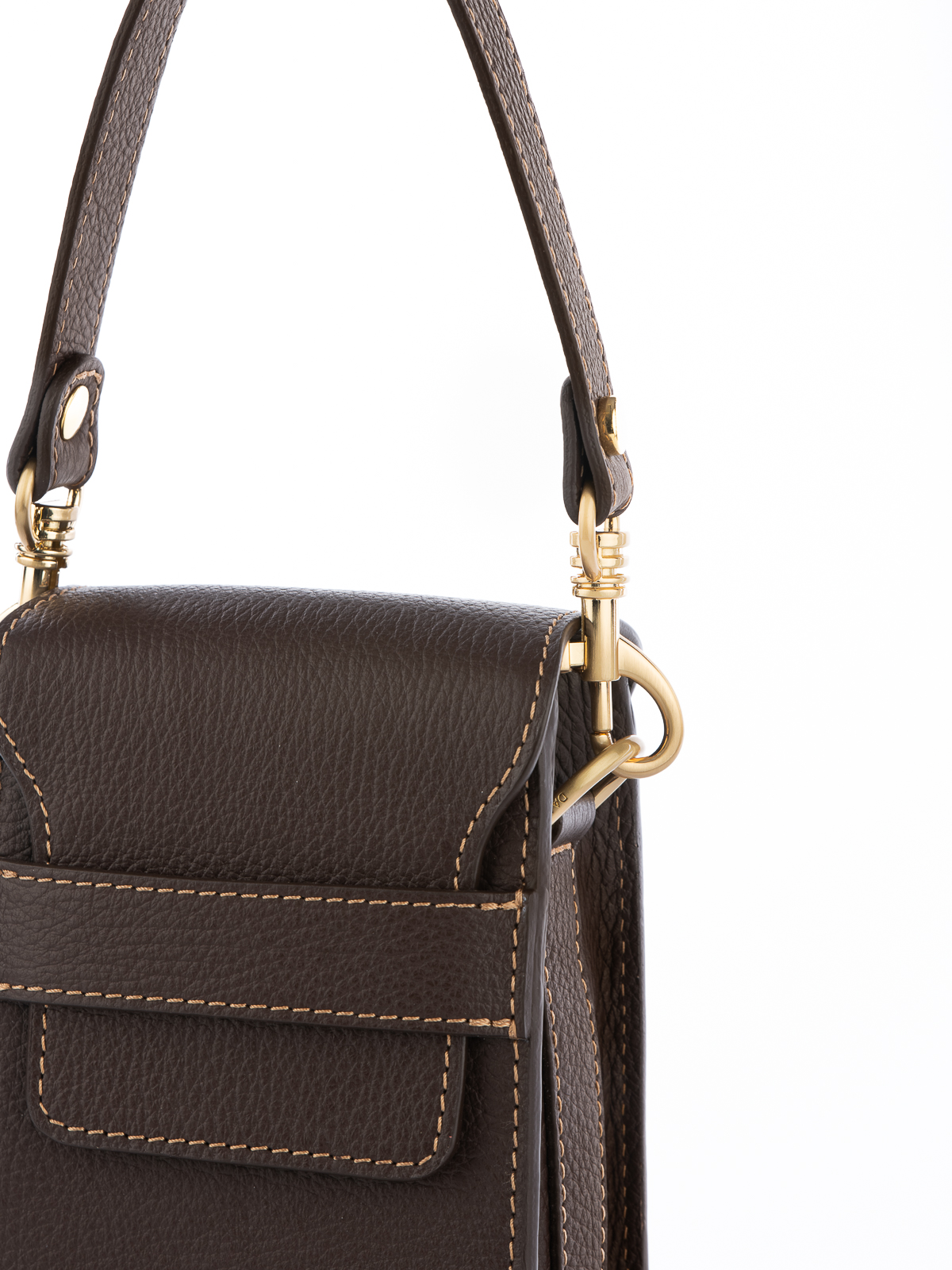 LAGO czekoladowy groszek skórzana torebka damska na telefon lgs.jpg