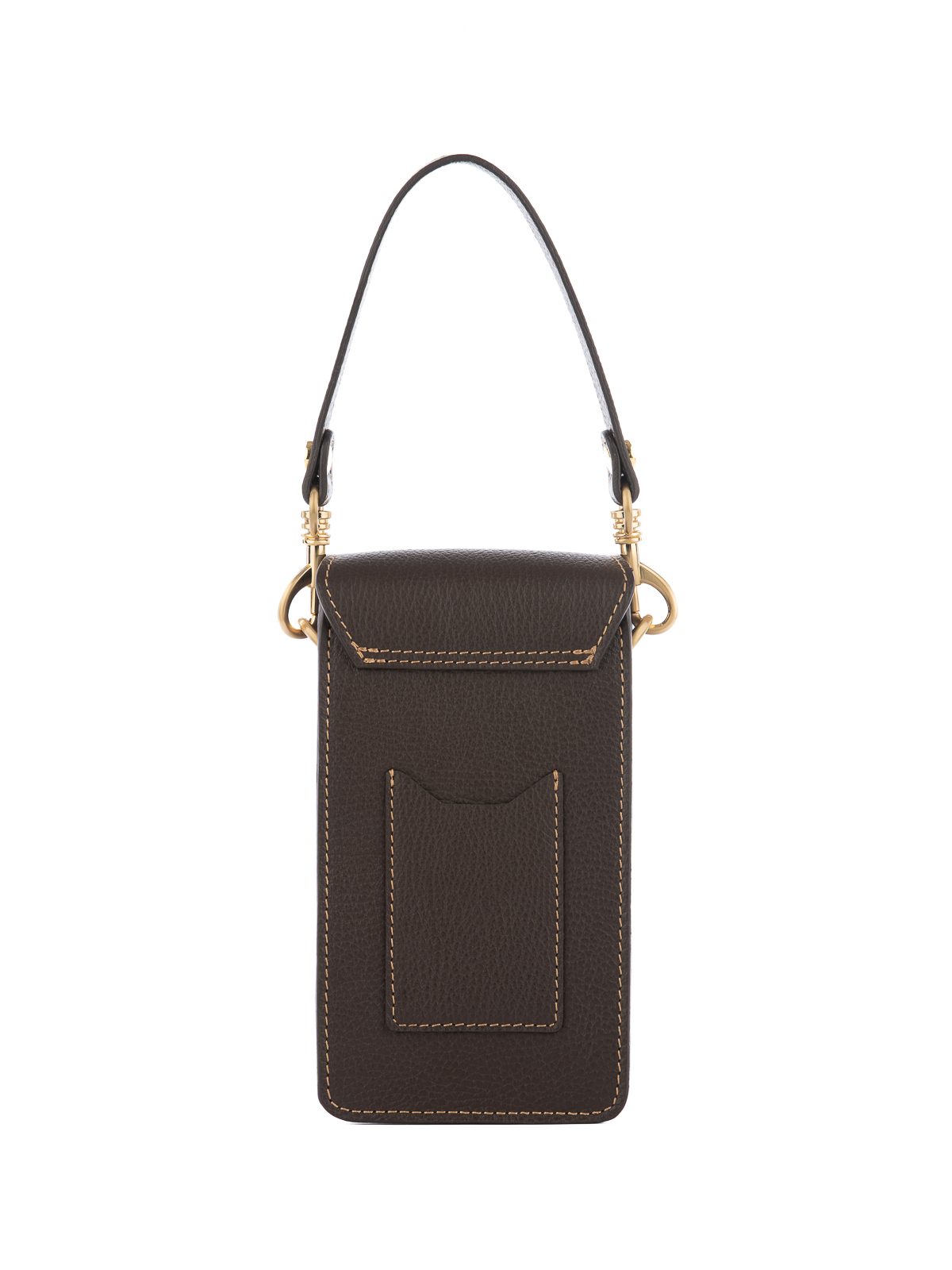 LAGO czekoladowy groszek skórzana torebka damska na telefon lgs.jpg