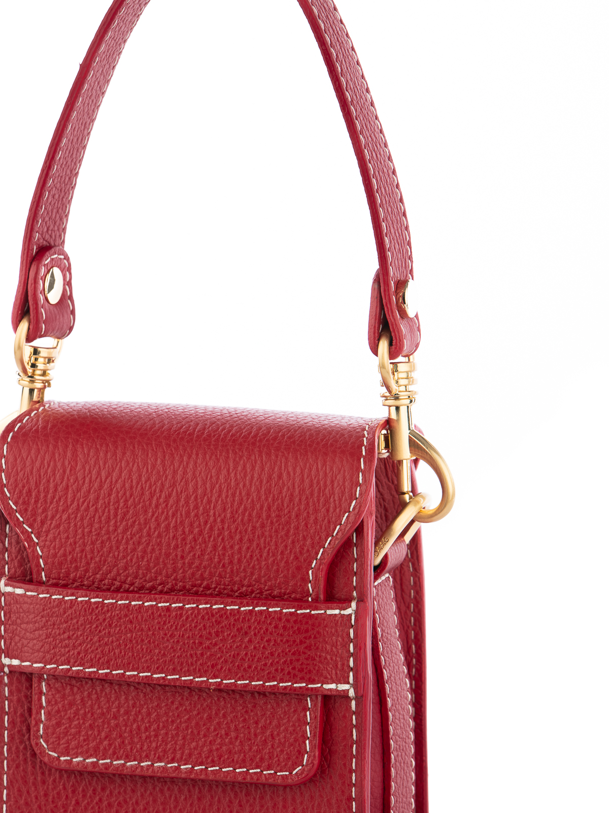 LAGO czerwony groszek skórzana torebka damska na telefon lgs.jpg