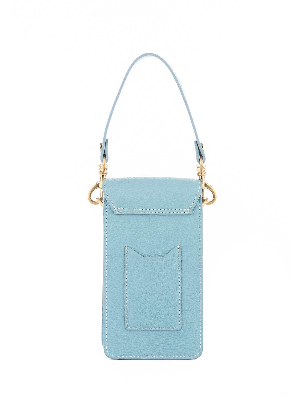 LAGO niebieski groszek skórzana torebka damska na telefon lgs.jpg