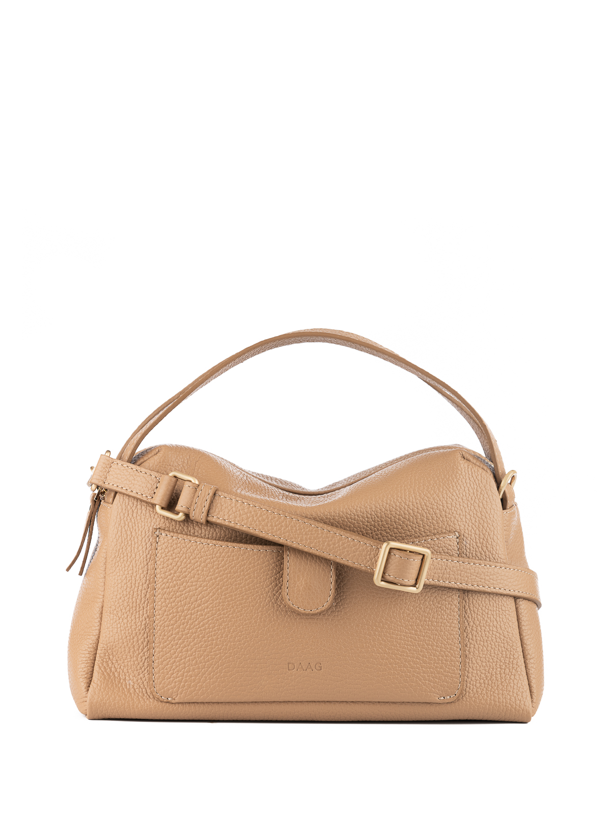 BONNIE beżowy groszek duża skórzana torebka kuferek.jpg