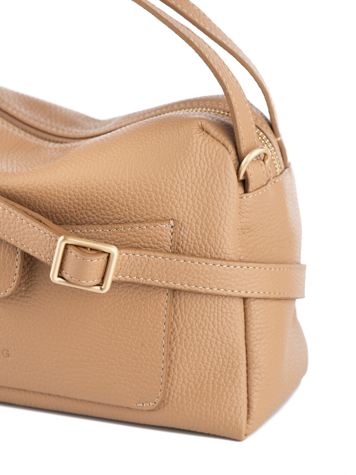 BONNIE beżowy groszek duża skórzana torebka kuferek.jpg