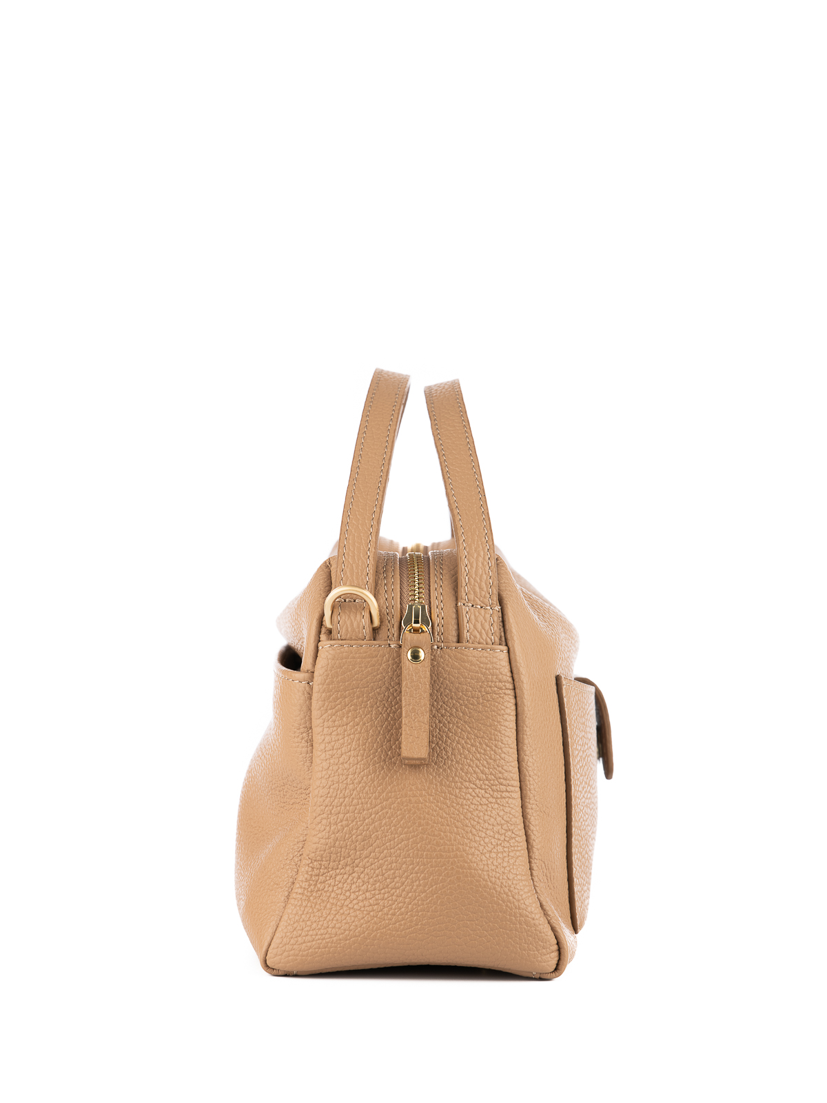 BONNIE beżowy groszek duża skórzana torebka kuferek.jpg