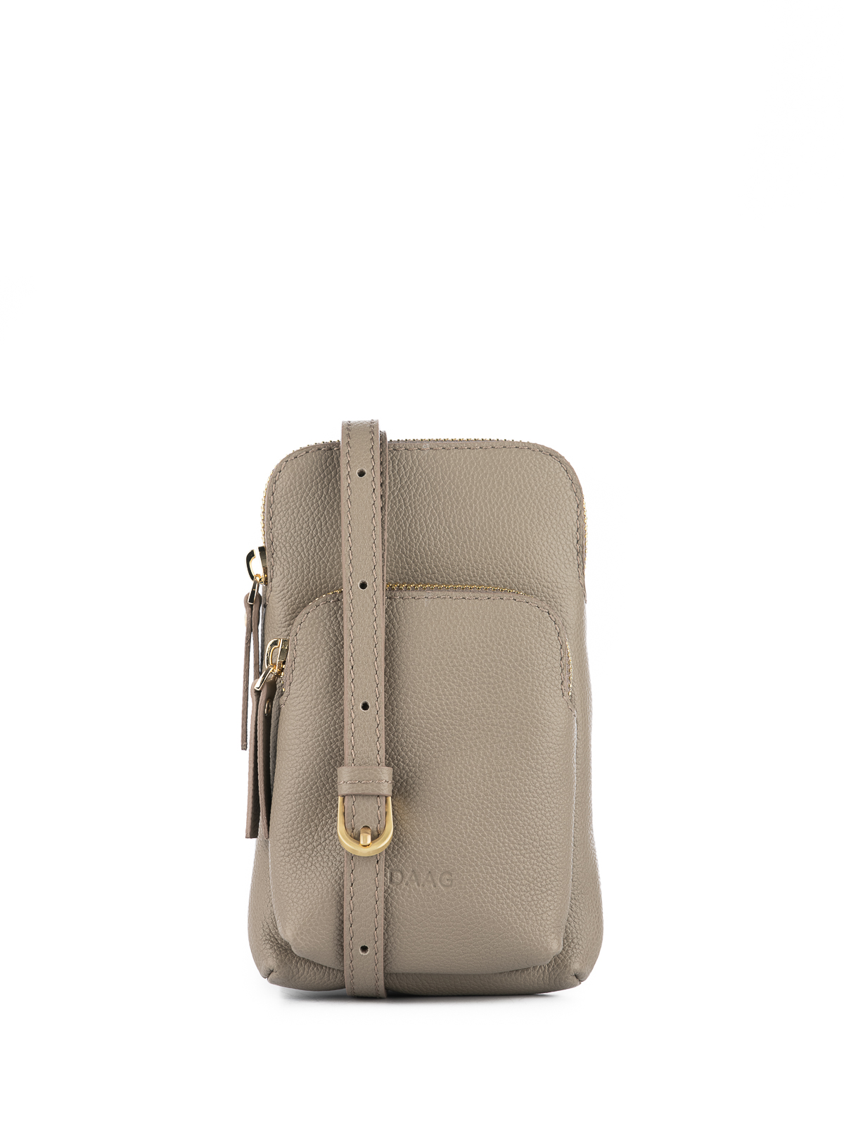MILLIE taupe skórzana torebka na telefon torebeczka na telefon.jpg