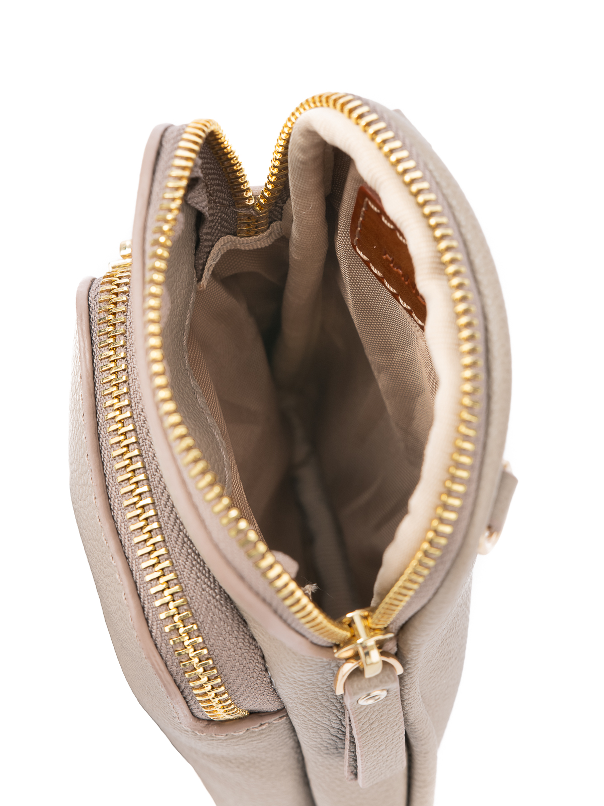 MILLIE taupe skórzana torebka na telefon torebeczka na telefon.jpg