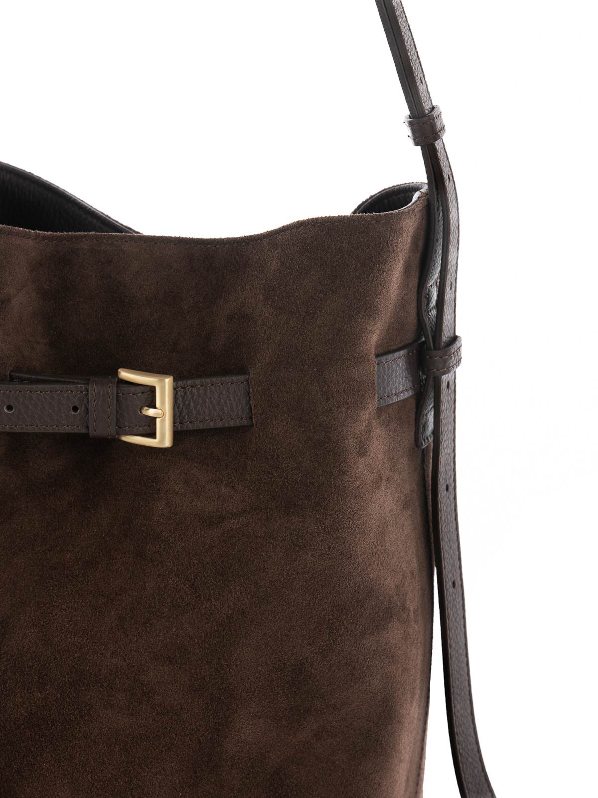 ISOLDE zamsz czekoladowy skórzana torebka damska worekna ramię.jpg