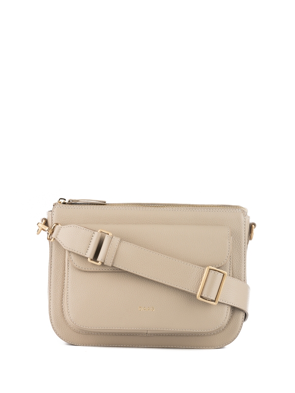 MARLOTTE zimny beż groszek skórzana duża torebka damska listonoszka torba na ramię.jpg