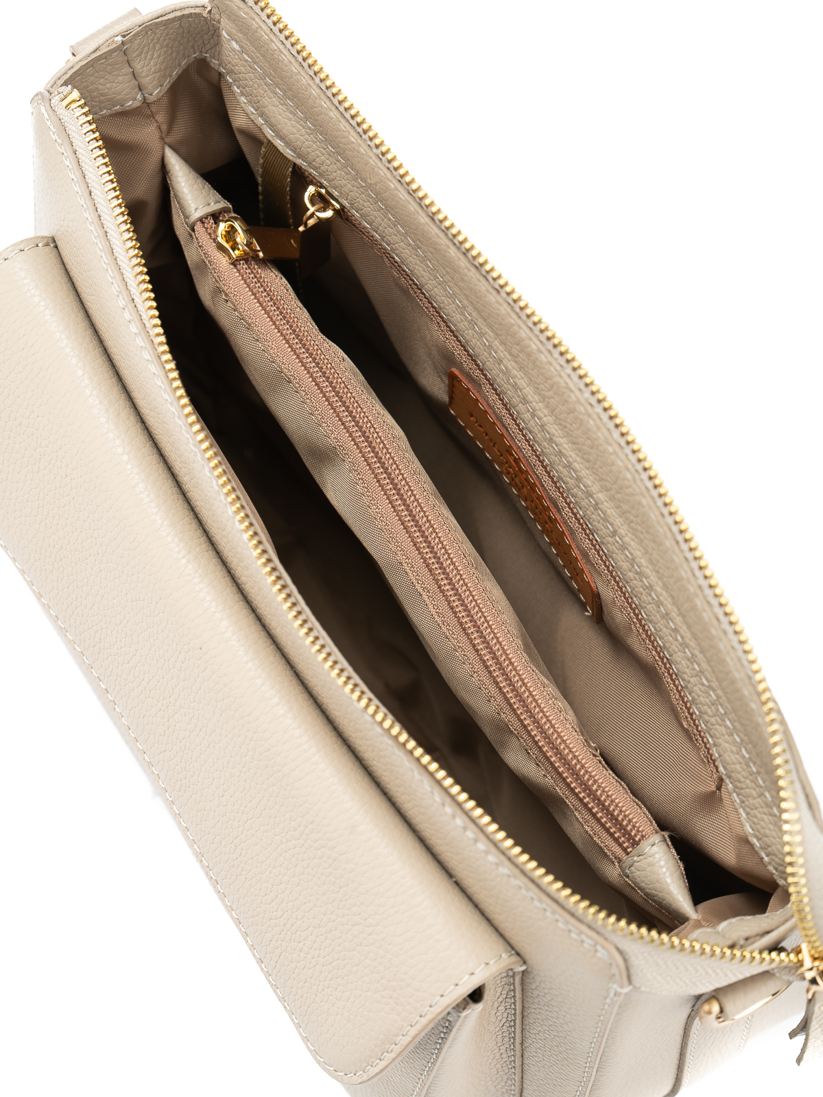 MARLOTTE zimny beż groszek skórzana duża torebka damska listonoszka torba na ramię.jpg