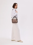MINI GULIETTA zamsz jasny taupe skórzana torebka damska listonoszka torba na ramię