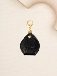 CHARMS lusterko czarny groszek skórzany breloczek