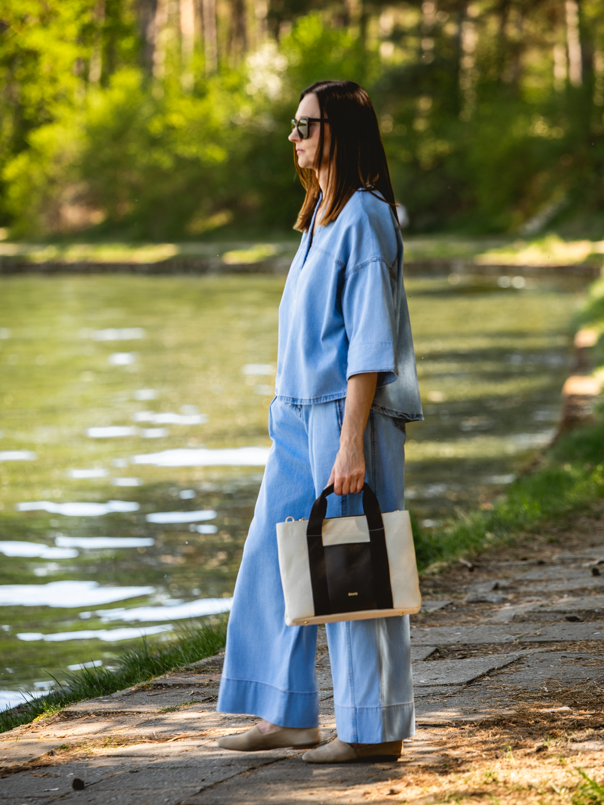 OIA ciemny brąz beżowa tkanina tote bag damska shopperka.jpg