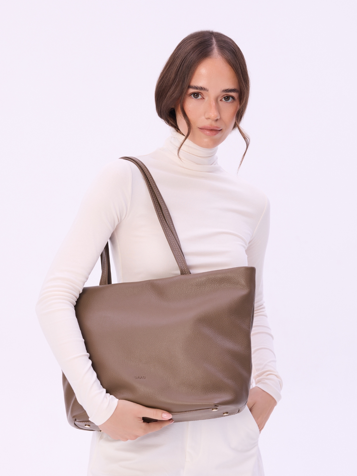 EMILIA taupe skórzana torba shopper damska shopperka.jpg