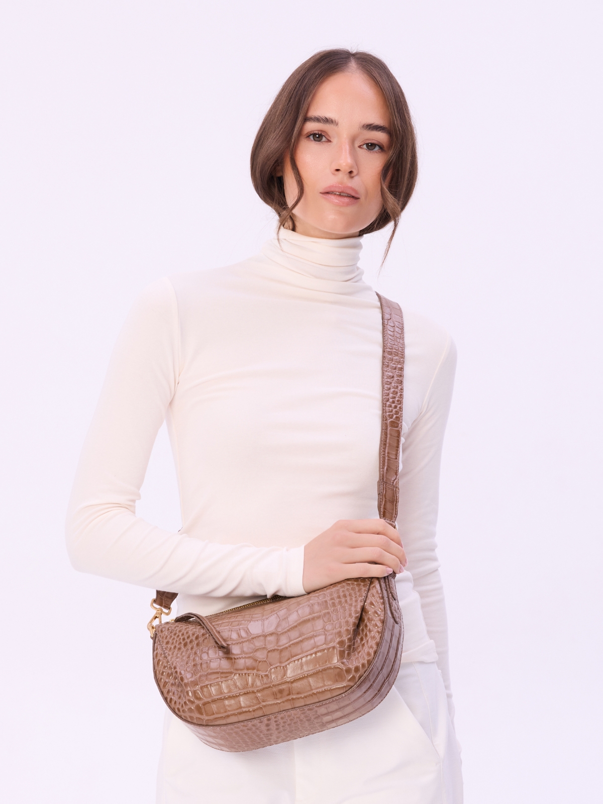PENELOPE dark nude croco skórzana torebka damska listonoszka torba na ramię.jpg