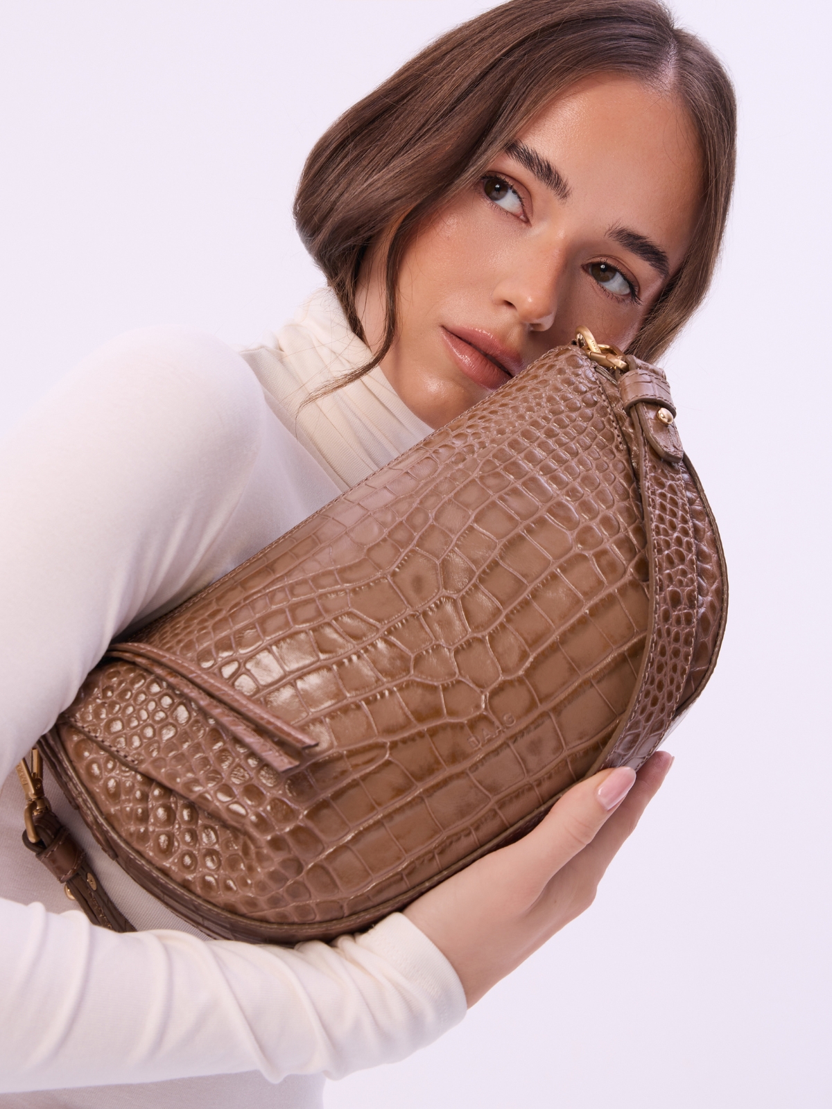PENELOPE dark nude croco skórzana torebka damska listonoszka torba na ramię.jpg